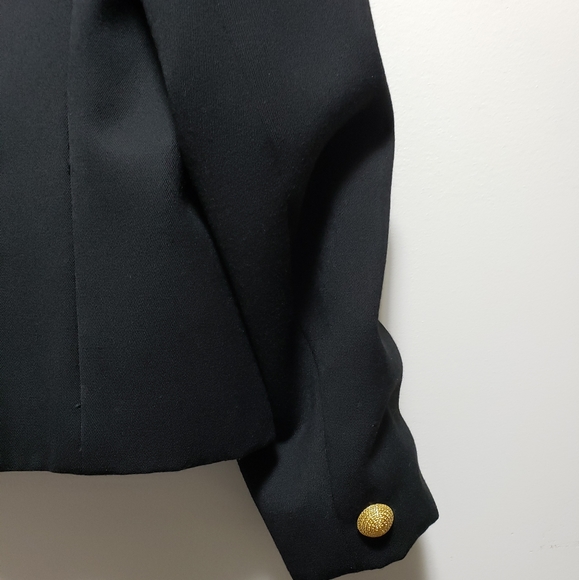 Devonshire Cream Military Black Double Breast Dress Blazer UK 10 - Picture 9 of 11